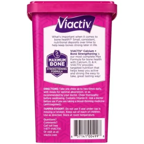 Viactiv Calcium Supplement Plus Vitamin D Soft Chews - Milk Chocolate - 100ct image {3}