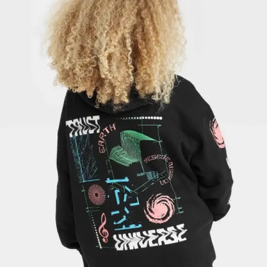 Boys' 'Trust the Universe' Graphic Hooded Sweatshirt - art class&trade; Black image {4}