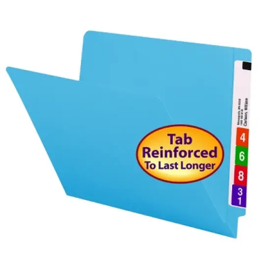Smead Colored End Tab File Folder, Shelf-Master  Reinforced Straight-Cut Tab, Letter Size, 100 per Box image {10}