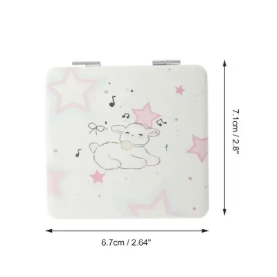 Unique Bargains Women Convenient Handheld Mirror for Travel Pink 1 Pc image {1}