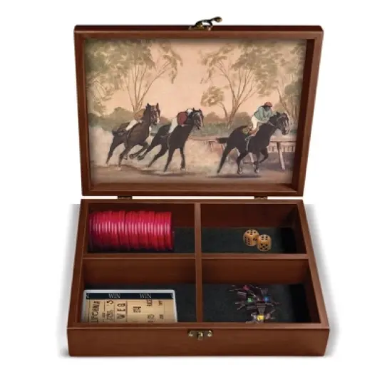 WE Games Grand National Horse Race Game in a Wooden Box image {3}