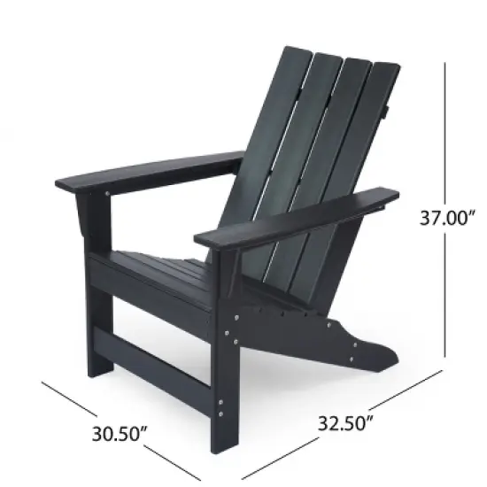 HDPE Adirondack Chair, Weather-Resistant Outdoor Patio Armchair, Modern Plastic Lounge Chair for Garden or Deck &ndash; Cuddlewood image {3}