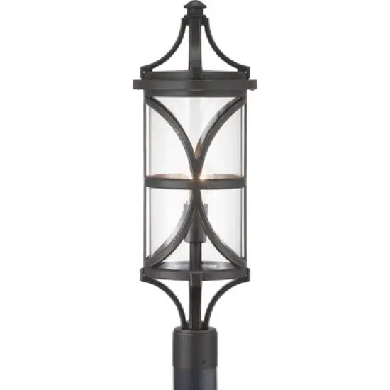 Progress Lighting, Morrison Collection, 1-Light Post Lantern, Antique Bronze, Clear Glass Shade image {1}