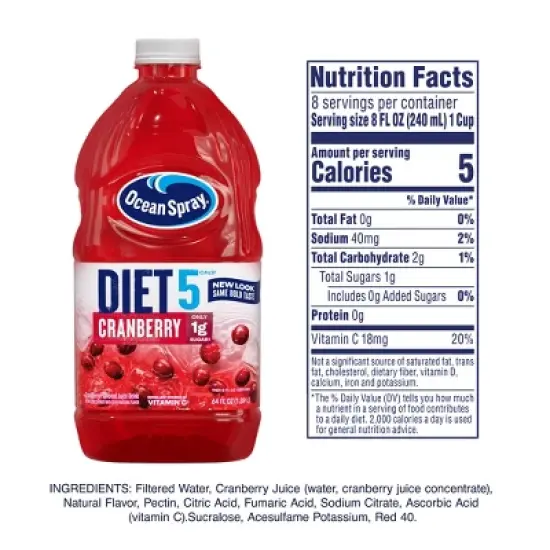 Ocean Spray Diet Cranberry Juice - 64 fl oz Bottle image {2}