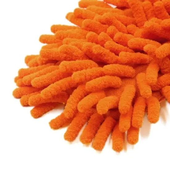 Unique Bargains Plastic Handle Chenille Microfiber Car Vehicle Cleaning Wash Duster Brush Orange 13.3" x 3.1" x 0.7" image {2}