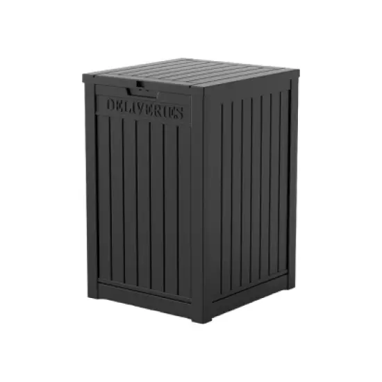 SEVOBAL Deck Boxes 48 Gallon Express Package Delivery Box, Large Outdoor Parcel Storage Lockable, Outdoor Package Storage, Black, 21.65"*20.28"*30.51" image {5}