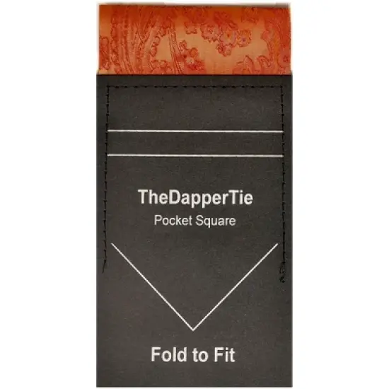 TheDapperTie - New Men's Paisley Flat Pre Folded Pocket Square on Card image {8}
