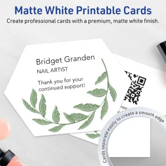 Avery Geo Flat Cards, 5" x 7", Matte White, 20 Total image {2}