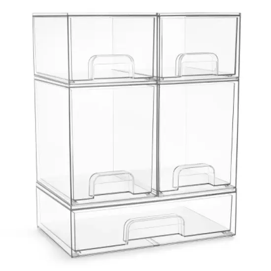 Sorbus Clear Acrylic Drawer Organizers - Makeup Case Pull-Out Drawers image {15}