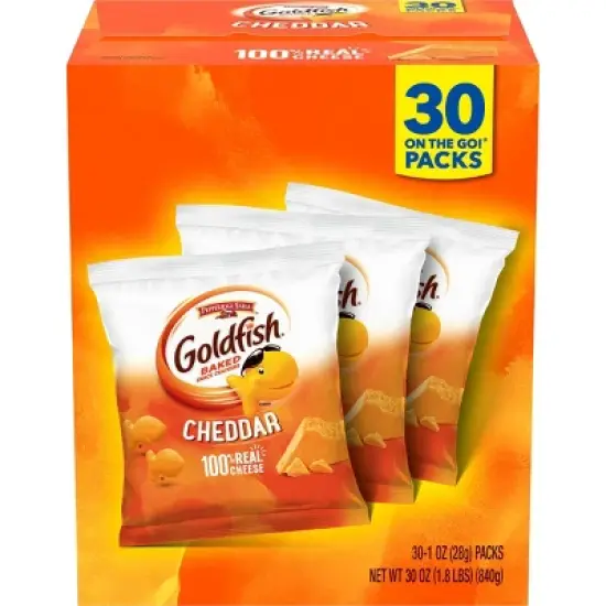 Goldfish Cheddar Crackers Snack Pack MultiPack Box - 30oz/30ct image {1}