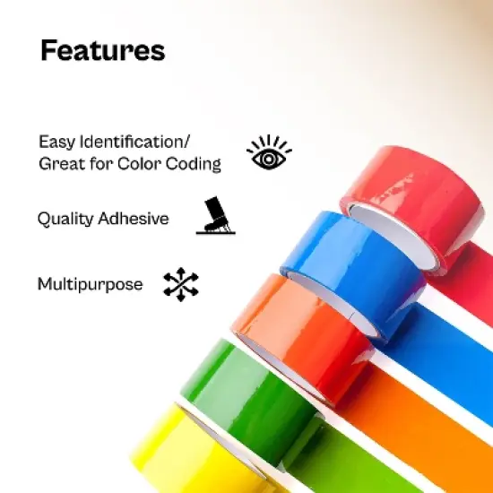 PSBM 36 Rolls Red Carton Sealing Tape 1.88" x 110 Yards for Packing, Shipping or Moving boxed, 2 Mil image {3}