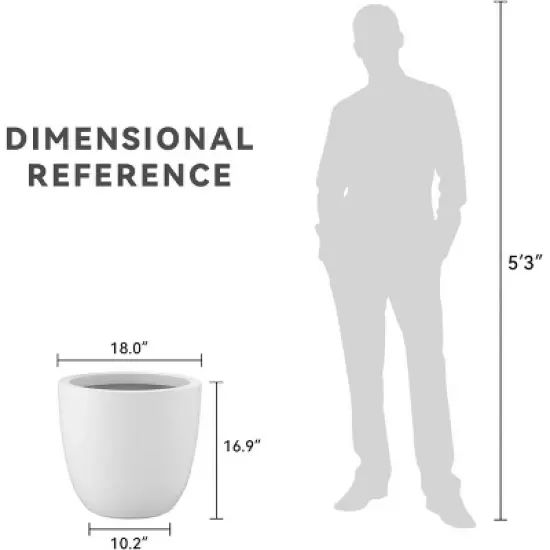 Rosemead Home & Garden, Inc. Concrete Outdoor Planter Pot White 18"x18" image {8}