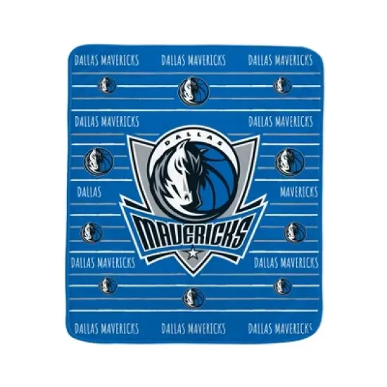 NBA Dallas Mavericks Logo Stripe Binding Edge Flannel Fleece Blanket image {1}