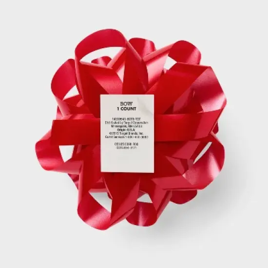 Red Gift Bow - Spritz&trade;: Solid Plastic Decorative for All Occasions, Birthday, Easter, 6" image {2}