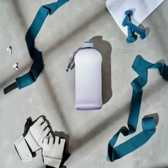 THE GYM KEG 74Oz Water Bottle With Carry Handle - Gray image {2}