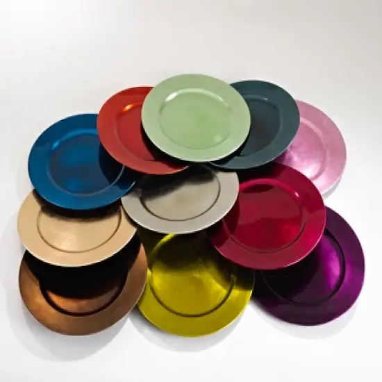 Saro Lifestyle Classic Solid Color Charger Plates image {4}