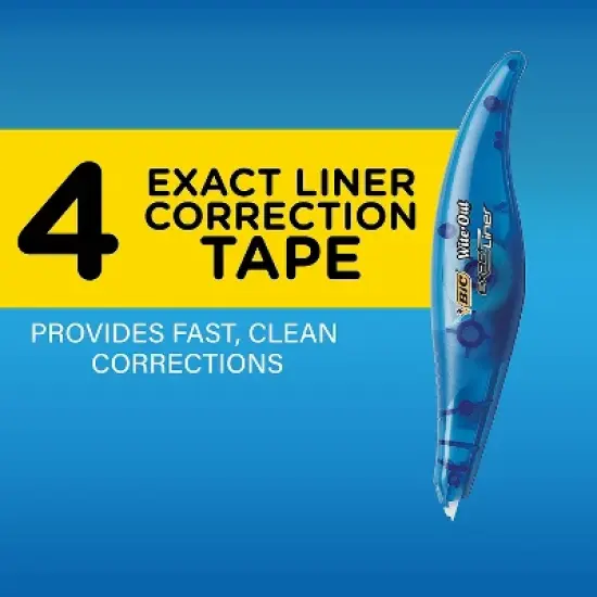 BIC Wite-Out Exact Liner Correction Tape 4/Pk (WOELP418) 502850 image {3}