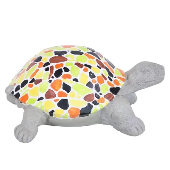 Sunnydaze 10.5" Mildred the Magnanimous Mosaic Polystone Turtle Statue with Hand-Painted Shell image {6}