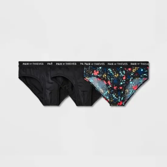 Pair of Thieves Men's 3pk Super Fit Briefs - Solid Black image {7}
