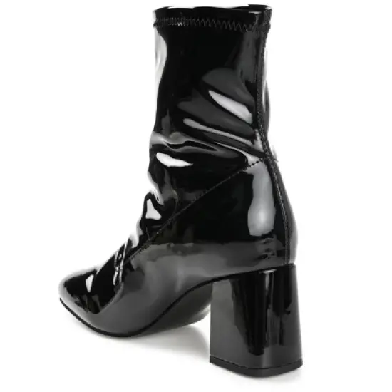 Journee Collection Womens Reice Square Toe Block Heel Ankle Booties image {6}