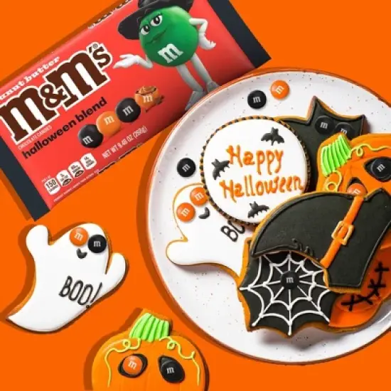 M&M's Peanut Butter Halloween Black and Orange Milk Chocolate Candy Bag - 9.48 oz image {3}