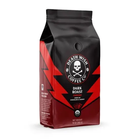 Death Wish Coffee Organic and Fair Trade Dark Roast Ground Coffee 10oz image {4}