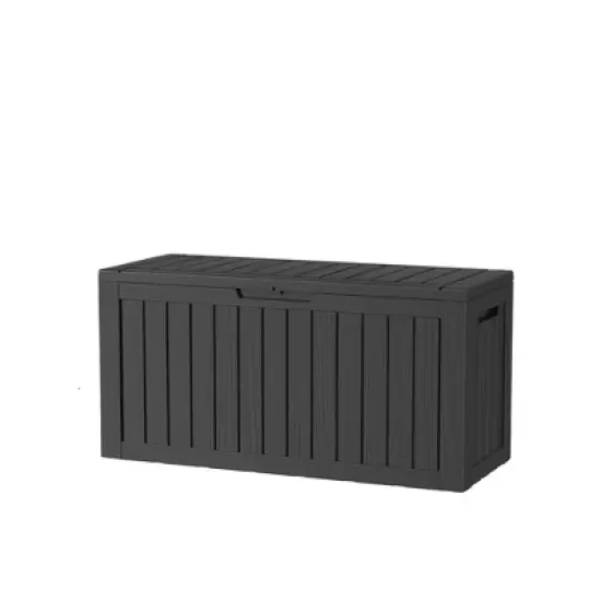 MAYEERTY 80 Gallon Large Capacity Outdoor Deck Box for Patio Furniture Cushions, Pillow with Wheels, Black image {7}