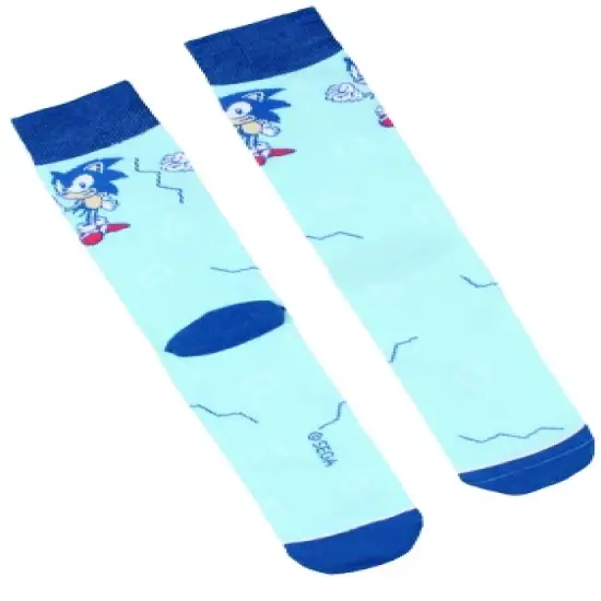 Sonic The Hedgehog Socks Men's Retro 90s Designs 3 Pairs Mid-Calf Crew Socks Multicoloured image {3}