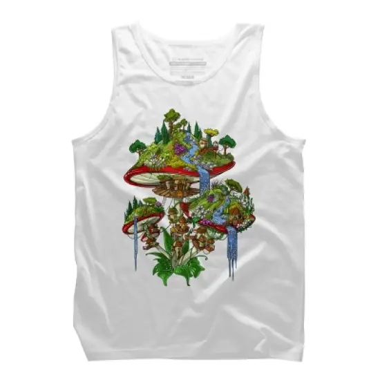 Men's Design By Humans Magic Mushrooms Island By underheaven Tank Top image {5}