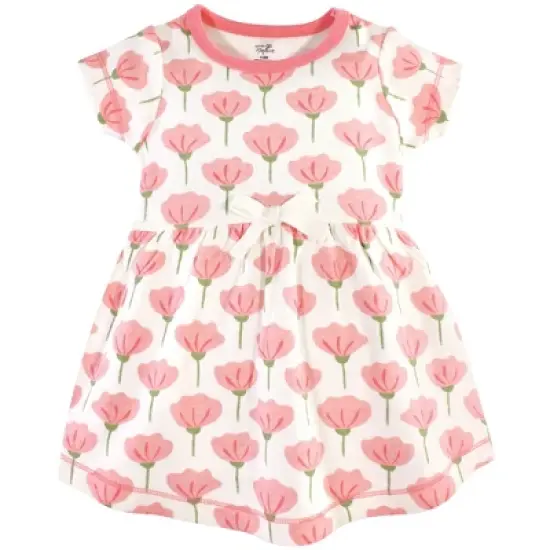 Touched by Nature Baby and Toddler Girl Organic Cotton Dress and Cardigan 2pc Set, Tulip image {3}