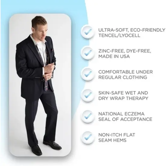 AD Rescue Wear Eczema Clothing for Adults - White Long Sleeve Shirt for Men - Itch Comfort, Ultra-Soft, and Earth-Friendly (XLarge) image {3}