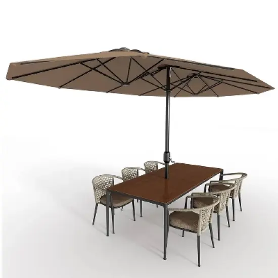 GustoWave Outdoor 13 FT Double-Sided Patio Umbrella for Pool Garden image {9}