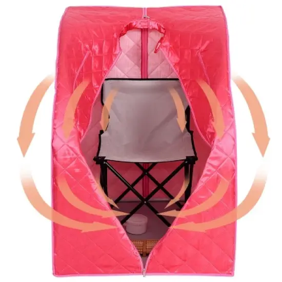 Costway 9-gear Adjustable Temperature Portable Steam Sauna w/ Herbal Box Black image {3}