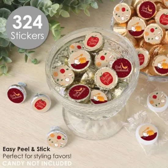 Big Dot of Happiness Rosh Hashanah - Jewish New Year Party Small Round Candy Stickers - Party Favor Labels - 324 Count image {1}