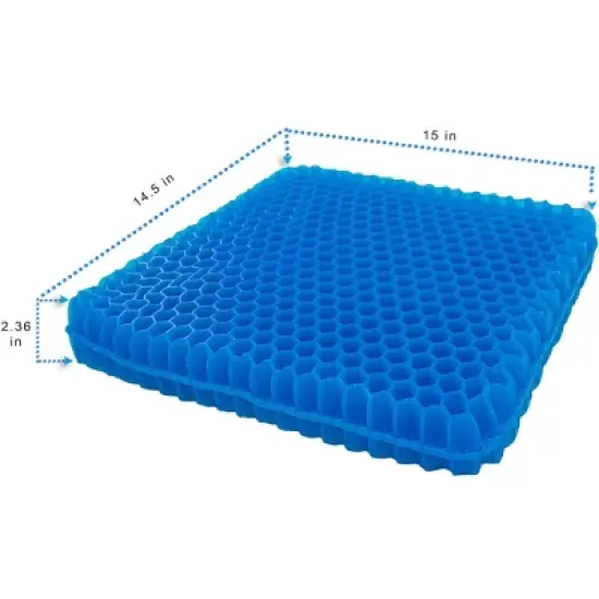5 Star Super Deals Ergonomic Gel Honeycomb Cushion 2.4" Cooling Comfort with NonSlip Orthopedic Pressure Relief for Sciatica Tailbone BackPain Relief image {3}