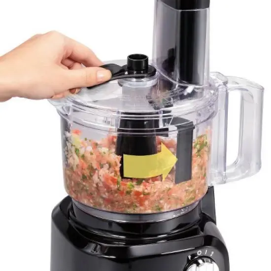 Hamilton Beach Bowl Scraper Food Processor Black - 70743: 450W, 2 Speeds, Dishwasher-Safe, 64oz Capacity, Chops, Full-Size image {1}