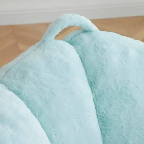 Giant Bean Bag Chair withFootstool, Oversized Bean Bag for Adults and Kids, Polyester Shell-Shaped Large Chair with Filler, Stuffed Big Accent Sofa image {7}