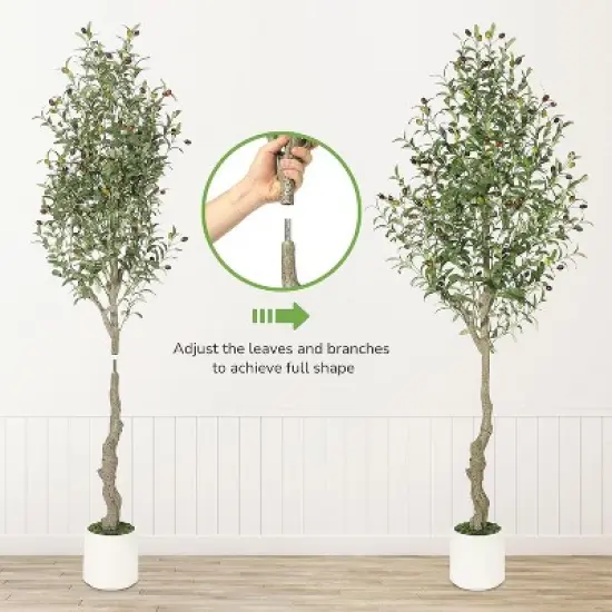 Faux Olive Tree with Moss and Planter Pot, Realistic Olive & Leaves Artificial Tree Tall Plants for Home Yard Office Decor Indoor Outdoor image {5}
