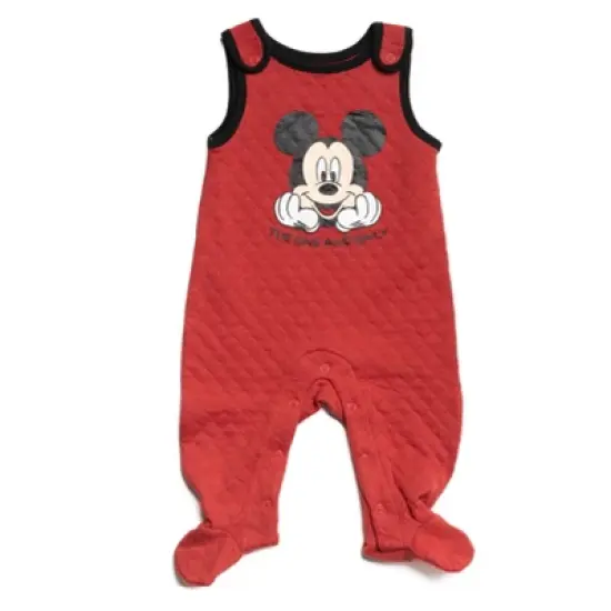 Disney Mickey Mouse Baby Bodysuit and Snap French Terry Overall Newborn to Infant  image {2}