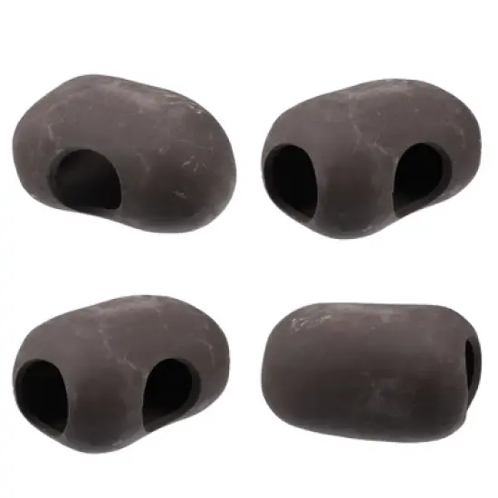 Unique Bargains Ceramic Aquarium Hideaway Rock Cave Fish Tank Decoration 3.72"x2.58"x2" Brown 1 Pc image {5}