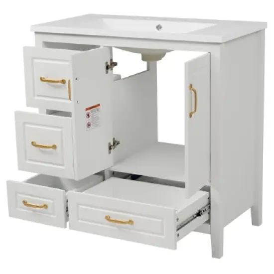 Christopher Knight Home Borah Modern 36" Freestanding Bathroom Vanity with Resin Sink image {8}