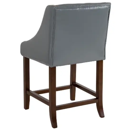 Flash Furniture Carmel Series 24" High Transitional Wood Counter Height Stool with Accent Nail Trim image {6}