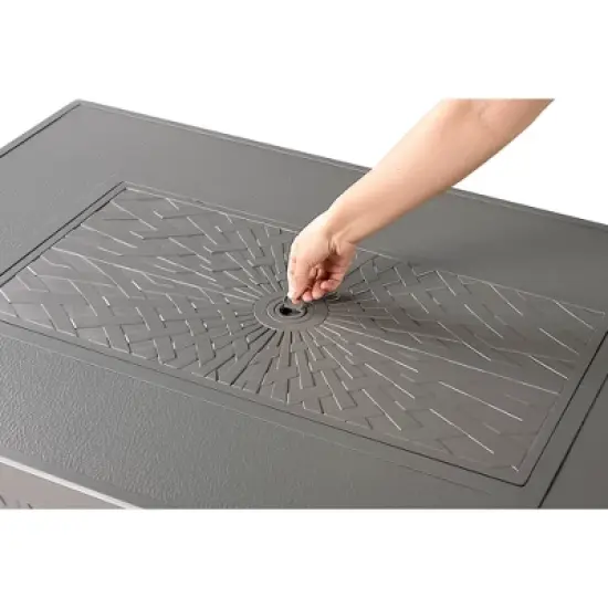 Oakland Living Aluminum Rectangle 55000 BTUs Propane Textured Weave Design Outdoor Patio Dining Table Gray image {4}