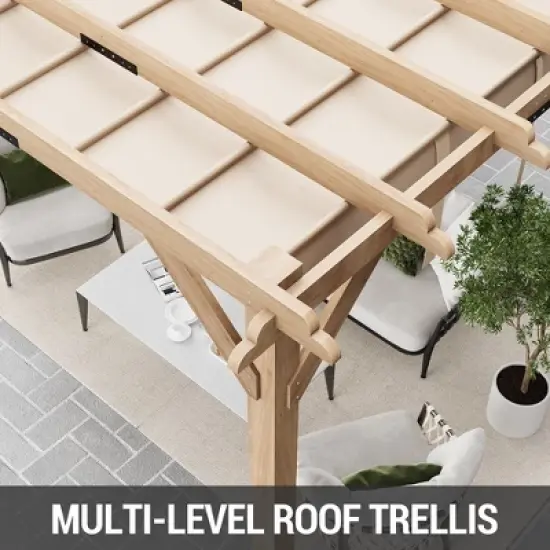 Outdoor Wood Pergola, Wooden Pergola Gazebo for Outdoor Porch Garden Backyard Patio image {3}