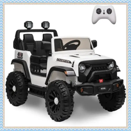 24V 2 Seater Ride on Toys for Kids, Ride on Truck with Remote Control, Bluetooth,2X200W Powerful Motors, Lights, Powered Wheels for Boys Girls image {12}