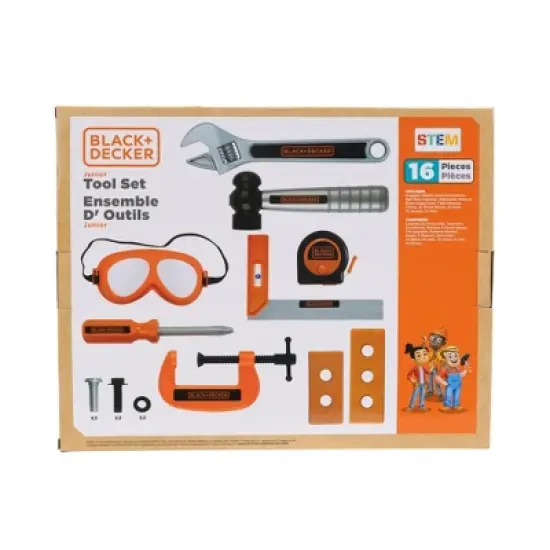 BLACK + DECKER  16pc Tool Set for Kids with Realistic Features includes Goggles image {2}