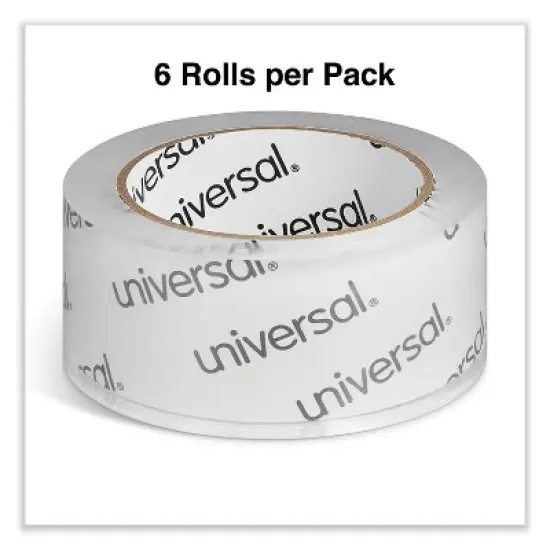 Universal Heavy-Duty Acrylic Box Sealing Tape - 1.88" x 54.6 yds - Clear - Case of 6 image {3}