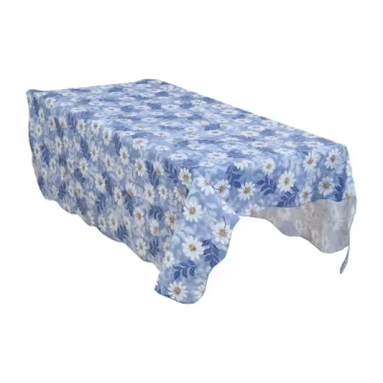 PiccoCasa Vinyl Tablecloth Square Table 53" x 53" Flower Pattern Waterproof image {1}
