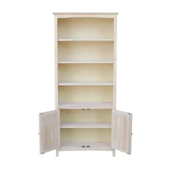 72" Shaker Bookcase with Two Lower Doors - International Concepts image {5}
