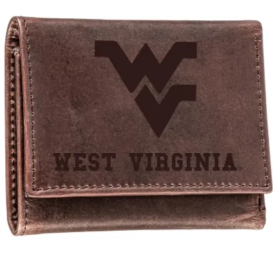 Evergreen West Virginia University Crazy Horse Collection Tri-Fold Wallet image {1}